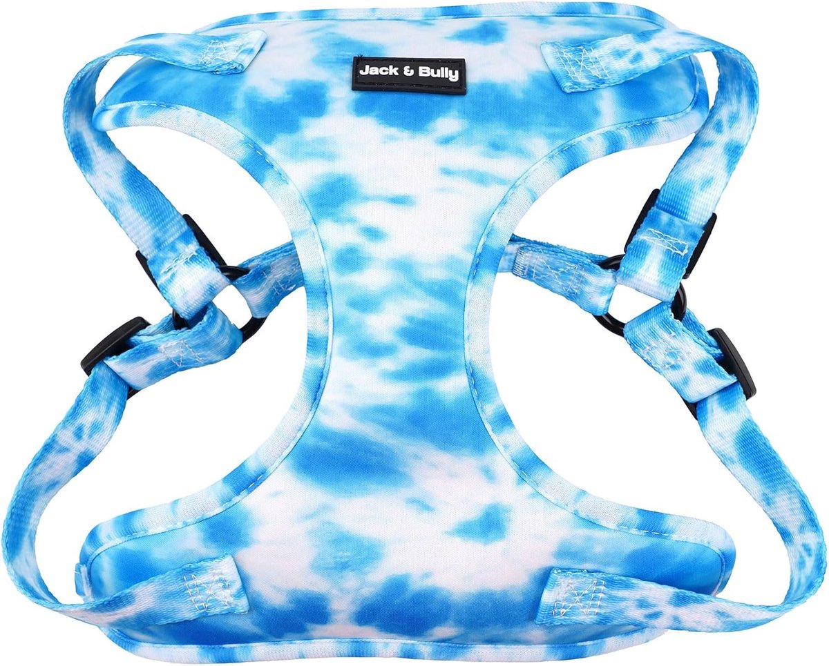 Hondenharnas Anti-Trek - Honden vest - Comfortabel Wandelen - Neopreen Ademend Gaas - Verstelbaar - Blauw Tie-Dye