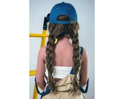Sekspop Masturbator Pruik Paardenstaarten Bruin + Pet voor Love Doll Sexpop Blyelove.nl®