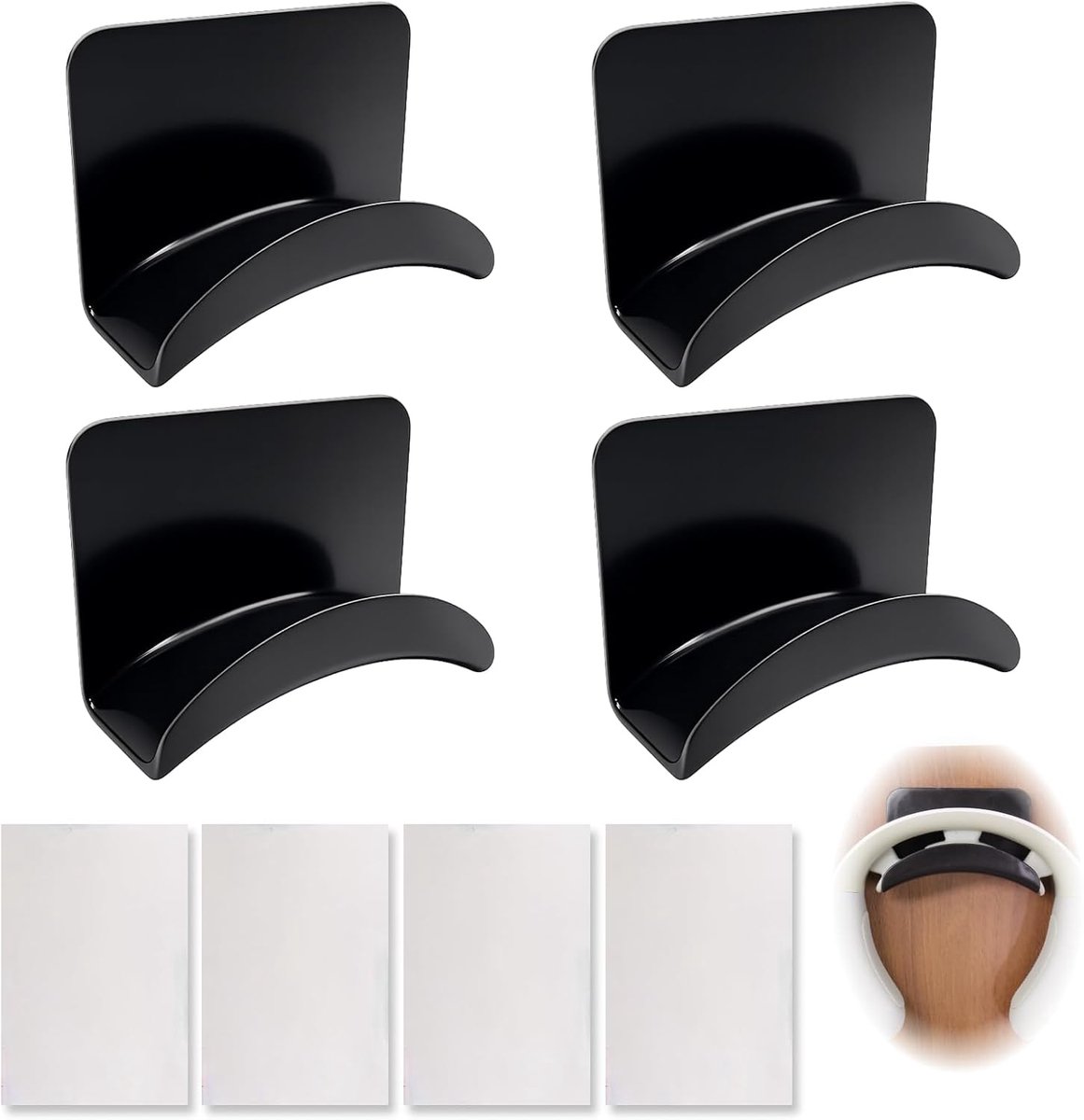 Headset Houders - Hoofdtelefoon Hangers - Bureau Organisatie - Sterke Hechting - 4 Stuks
