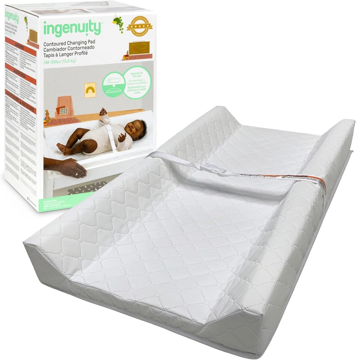 Baby Verschoonmat - Comfortabele Mat - Baby Verzorgen - Veiligheidsgordel Met Snelsluiting - 81 x 41 x 8 cm - Grijs