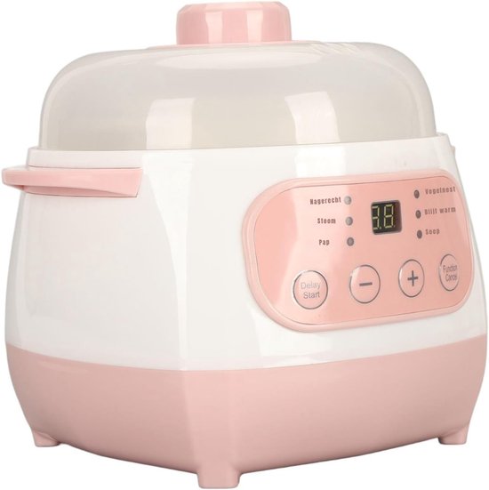SVN® Slowcooker met timer - Slowcooker - Crockpot - Roze - ‎25cm x 25cm x 23cm