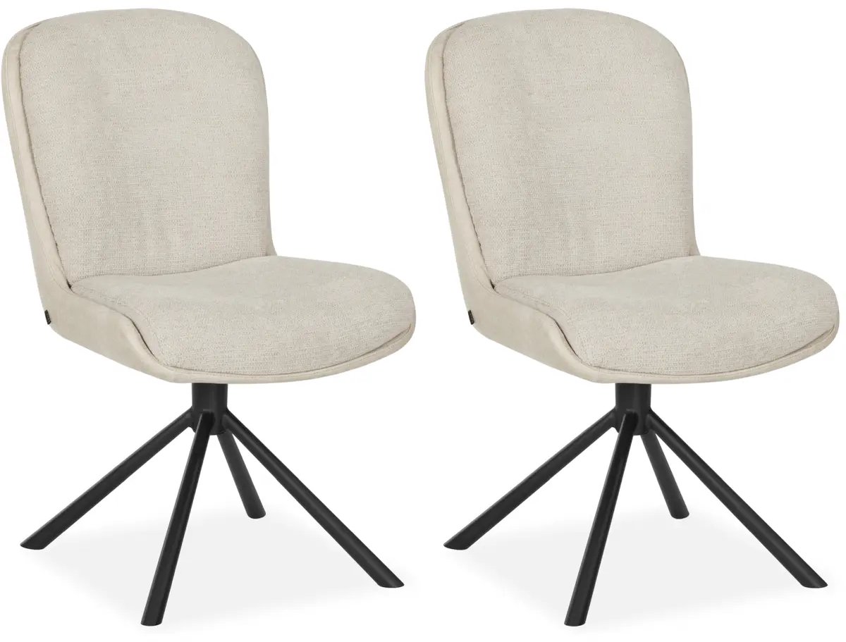 MX Sofa - Eetkamerstoel Trafford - Beige (set van 2 stoelen)