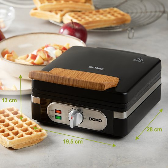 DOMO DO9275W Wafelijzer - XL wafels 4x7 - Belgische Wafels - PFAS-vrij - 1400W - Zwart van Domo — afbeelding 4