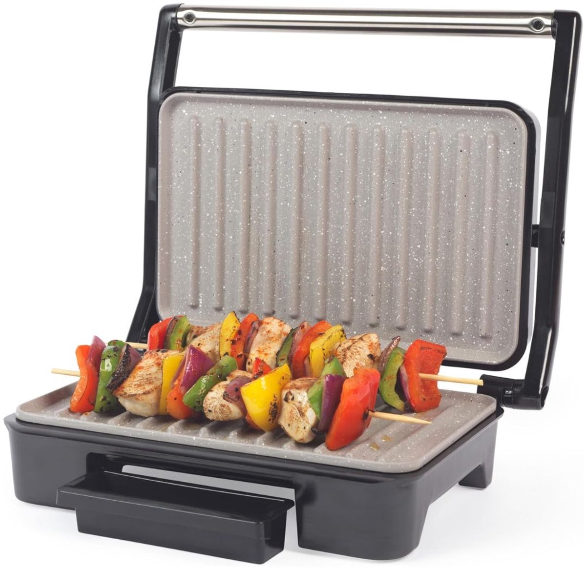 FlexVer® Grill Apparaat - Tosti Apparaat - Contact Grill - 750 Watt - Zwart