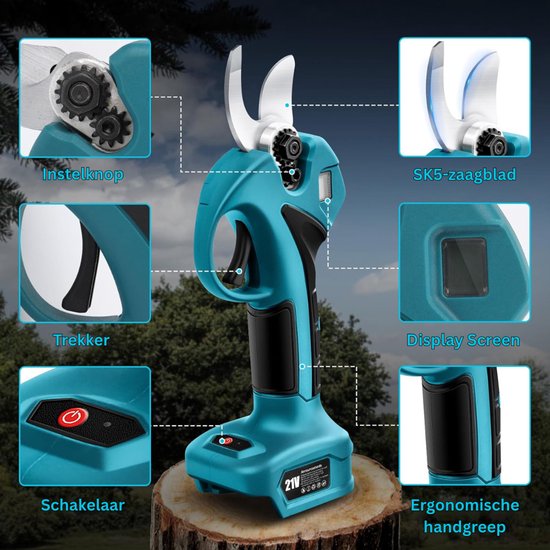 CLVP® Snoeischaar met accu - Takkenschaar - Heggenschaar elektrisch van Merkloos	 — afbeelding 5
