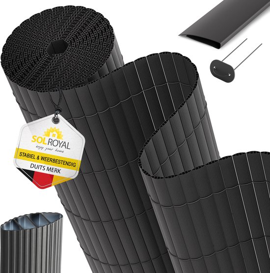 AufuN Zichtwerend scherm van pvc, 180 x 1000 cm, met kabelbinders, standaard, inkijkbescherming, bamboe, windscherm, voor tuin, balkon en terras, interne W-structuur, versterkte lamellen (groen