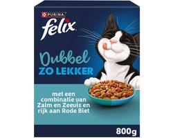 FELIX Dubbel Zo Lekker Kattenvoer Droogvoer - Zalm & Zeevis - 5 x 800g