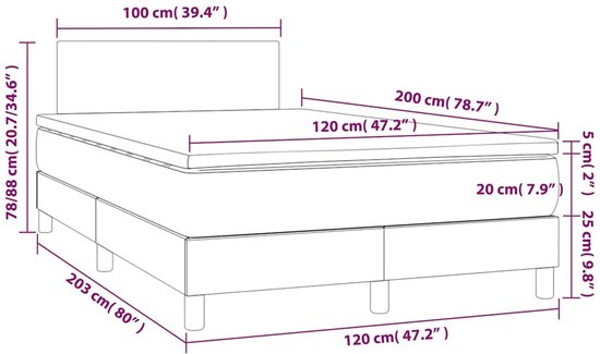 vidaXL-Boxspring-met-matras-fluweel-donkergroen-120x200-cm
