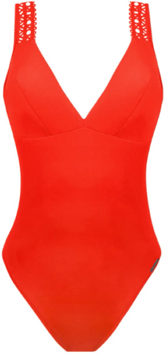 Lise Charmel, badpak, ajourage, oranje, 44C