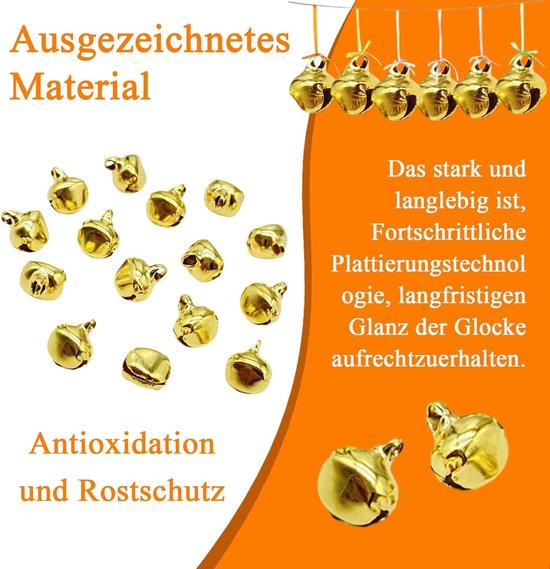 120 stuks kleine belletjes om te knutselen, mini-belletjes, goud