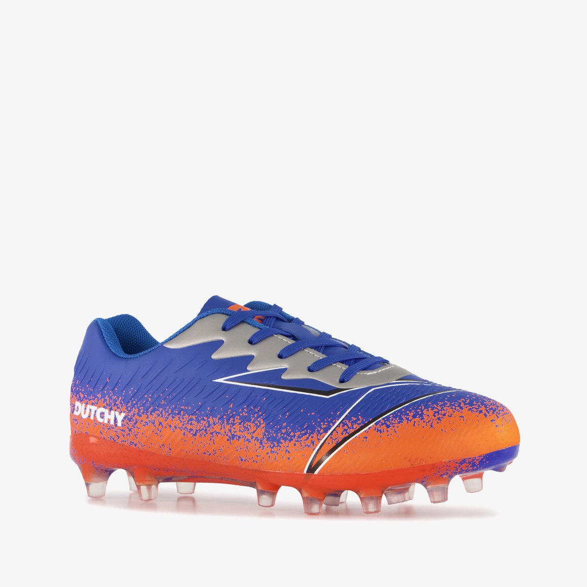 Dutchy FG kinder Voetbalschoenen blauw oranje - Maat 38 - Uitneembare zool