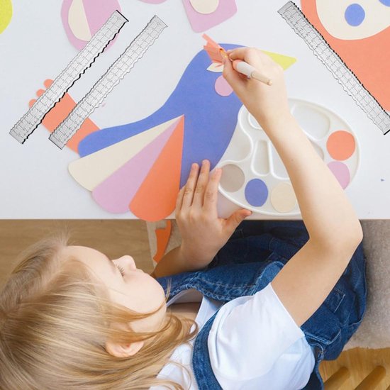 Liniaal met onregelmatige randen - 3 stuks - 21,7 cm - knutselliniaal - metaal - papier - scheurliniaal met gekartelde rand - meetliniaal voor reliëf