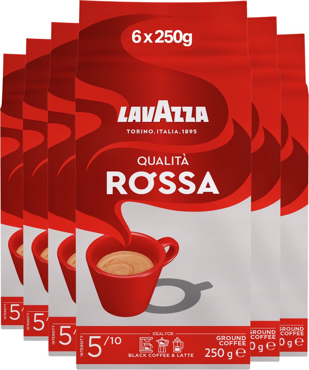 Lavazza Qualità Rossa Filterkoffie - Gemalen Koffie - 6 x 250 gram