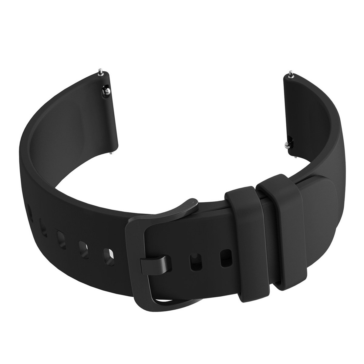 Dussdote Horlogeband - Vervangende Horlogeband - Horlogeband met Snelsluiting - Horlogeaccessoire - Zwart - 20mm - Siliconen