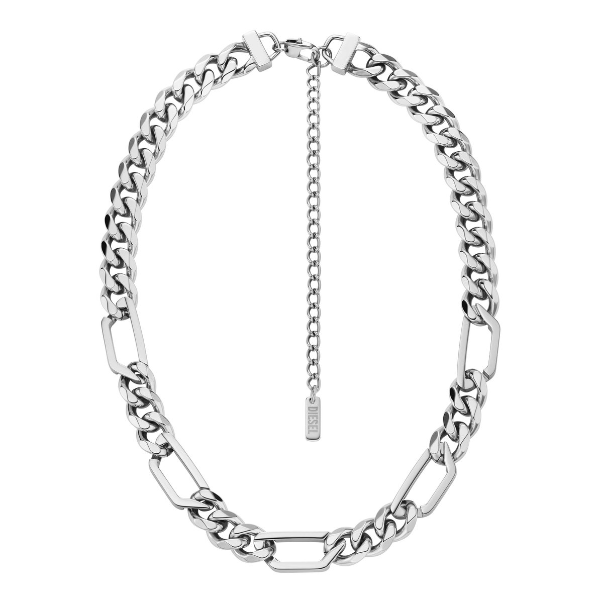 Diesel D LOGO Heren Collier - Zilverkleurig