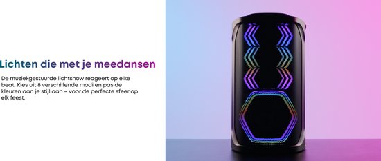 soundcore Rave 3S Partybox met AI-karaoke, partyluidspreker met 2 draadloze microfoons, 200 W geluid, AI-zangverwijdering, lichtshow, Auracast, 12 uur speeltijd, Bluetooth-luidspreker binnen en buiten van Soundcore — afbeelding 4