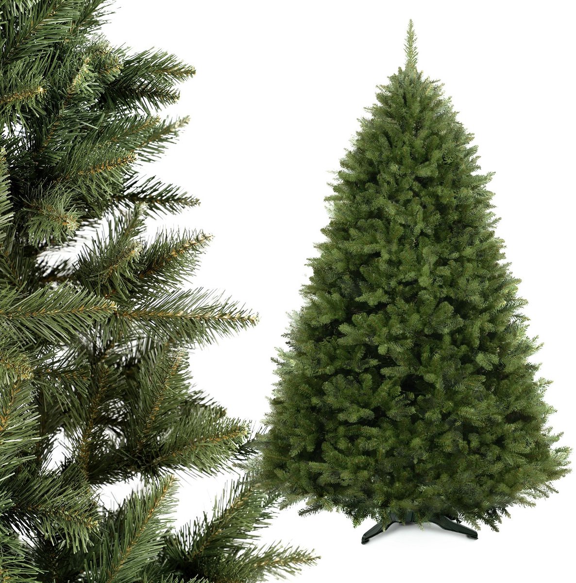 Kadax Kunstkerstboom, 180 cm, dennenboom van pvc-folie, natuurgetrouwe kerstboom, kunstdennenboom met stevige plastic standaard, duurzame kunstdennen, Hanna, 180 cm