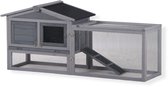 Topmast Konijnenhok Konijnenkooi Sunshine - Met Ren - Voor Buiten - Grey Washed Wood 156 x 52 x 68 cm