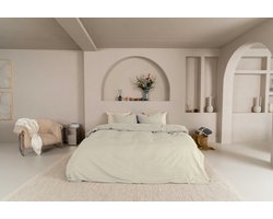 Kayori Kai Dekbedovertrek Katoen - 240x200-220 +2 slopen - Lits-jumeaux - Biologisch Katoen - Zand