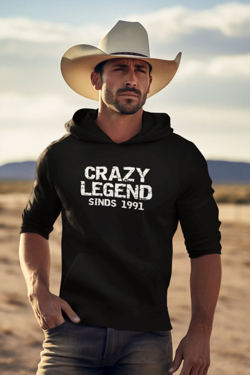 1991 Verjaardagscadeau heren Zwarte Hoodie heren met capuchon Legend Hoodies