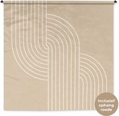 Tapisserie murale 180x180 cm - Toile murale Lignes parallèles - Texture légère - Beige - Tapisserie murale - Tapisseries