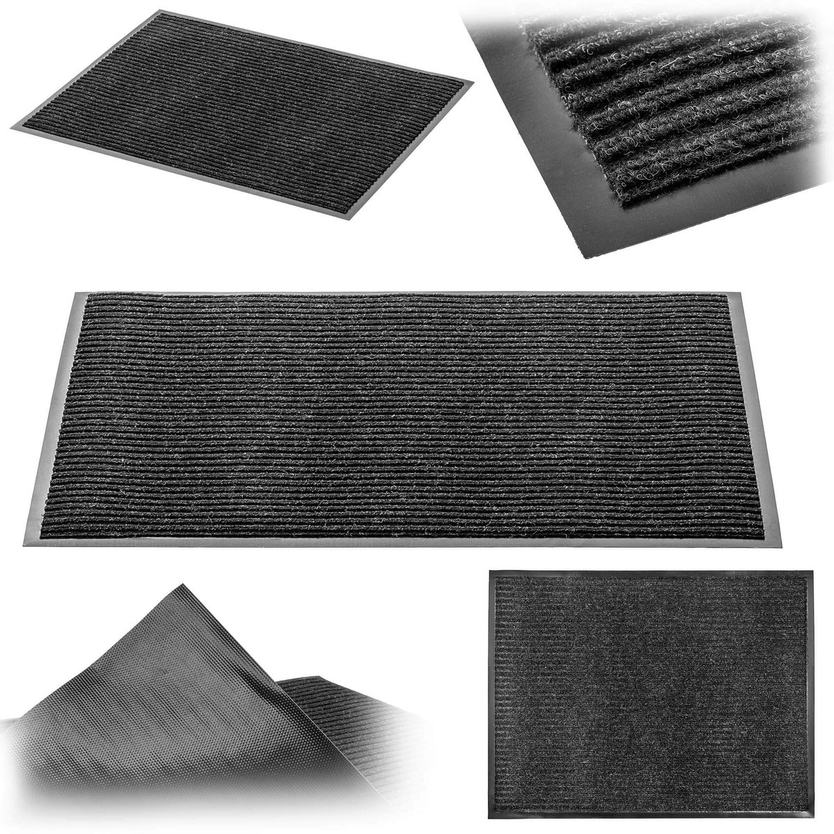KADAX Antislip vuilvangmat, deurmat voor binnen en buiten, deurmat voor huisdeuren en entrees (antraciet, 80x120 cm)
