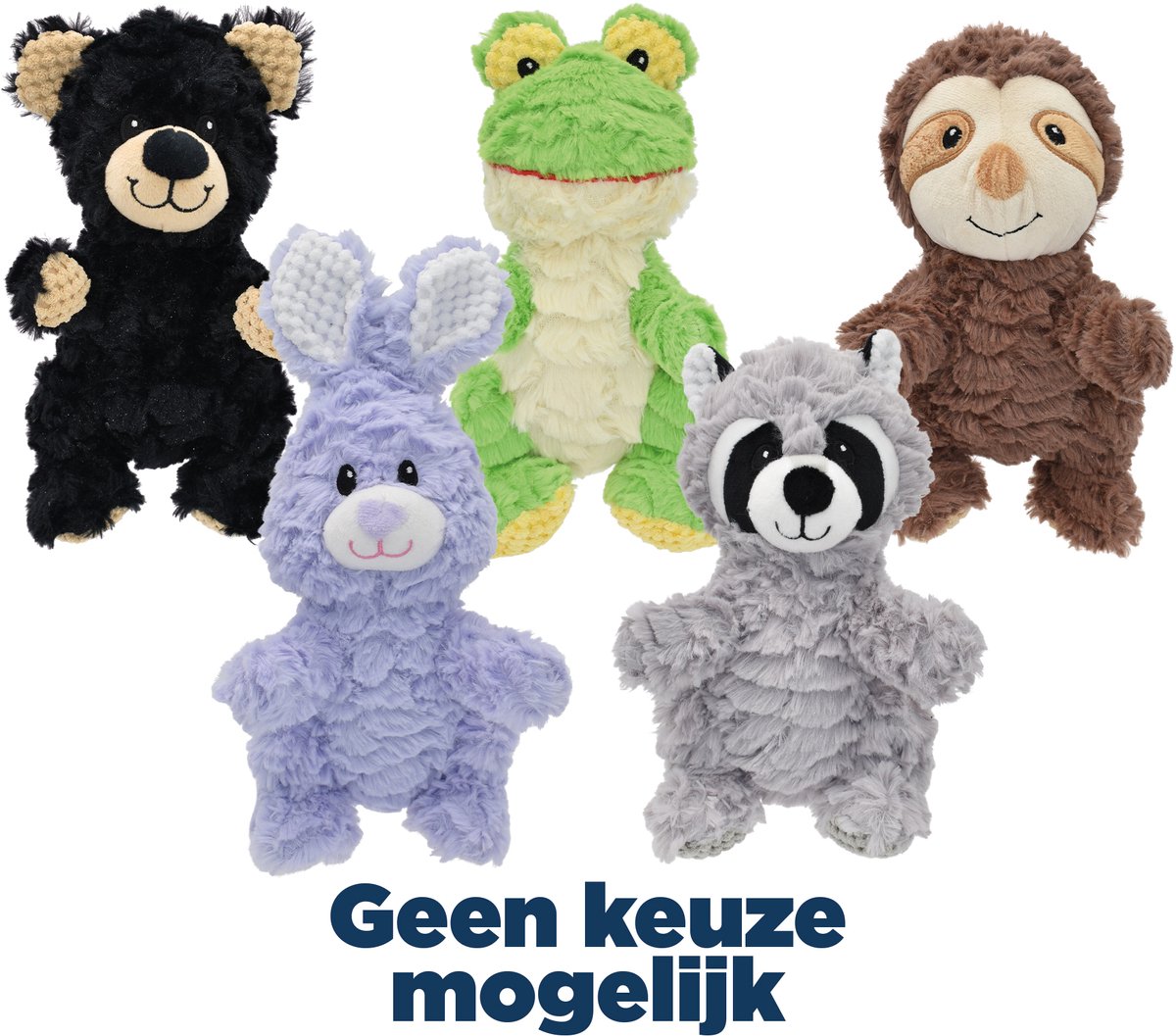Multipet Knuffelspeeltje - Pluche Gerimpeld Met Pieper - 23 cm Assorti Dierfiguren
