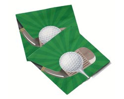 16 papieren servetten Golf - golf - sport - servet - party - feest - golftoernooi - golf evenement - groen - wedstrijd - decoratie