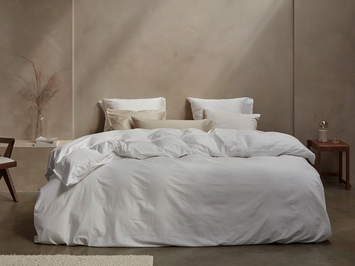 Yumeko dekbedovertrek katoen satijn wit 200x200 + 2/60x70 - Bio, eco & fairtrade