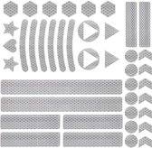41xReflecterende Stickers - Universele Veiligheidsstickers - Reflecterende Stickers - Auto - Motor - Fiets - Helm - Outdoor - Alle Lichtbronnen - Motorhelm Stickers - wit