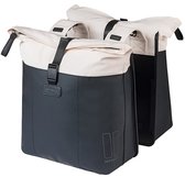 Basil Vive - Dubbele fietstas - 28-35 liter - Waterdicht - Reflectie details - Gerecycled materiaal - wit/zwart
