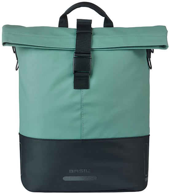 Basil Cove - Enkele fietstas - 14-16 Liter - Waterafstotend - Reflectie details - Gerecycled materiaal - MIK Hooks - groen/zwart van Basil — afbeelding 2