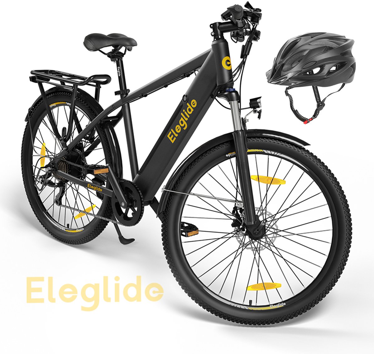 Eleglide T1 Elektrische Trekking E-Bike 275 Inch Banden 36V 13Ah Batterij 250W Motor Shimano 7 Versnellingen Max Snelheid 25Km/h Max Bereik 100km IPX4 Waterdicht Dubbele Schijfrem - Zwart