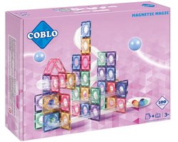 Coblo – Magnetic Tiles Knikkerbaan – Pastel 100 stuks – Magnetische tegels – Knikkerbaan – Magnetisch speelgoed – Vanaf 3 jaar