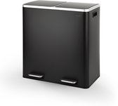 O'DADDY® Prullenbak - Prullenbak 60 liter - Prullenbak afvalscheiding - Vuilnisbak 60 liter - Pedaalemmer - Prullenbakken - Afvalbak - Afvalscheidingprullenbakken - 58,5 x 36 x 62 cm - 2 Binnenemmers - Soft-Close - Inclusief 15 Afvalzakken - Zwart