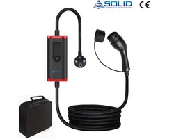 Solid - Mobiele EV thuislader - 1 fase - 3.6kW - 16A - Stopcontact - Type 2 - Incl. opbergtas - Geschikt voor Elektrische auto's en Plug-in Hybride