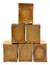 GREEN FADEL Aleppo Zeep Original 6 x 200g, Aleppo Zeep Olijfolie en Laurierolie, Olijfoliezeep, Kernzeep, Natuurlike Zeep, Aleppo Soap, Handgemaakte, Vegan, voor Gezicht en Lichaam