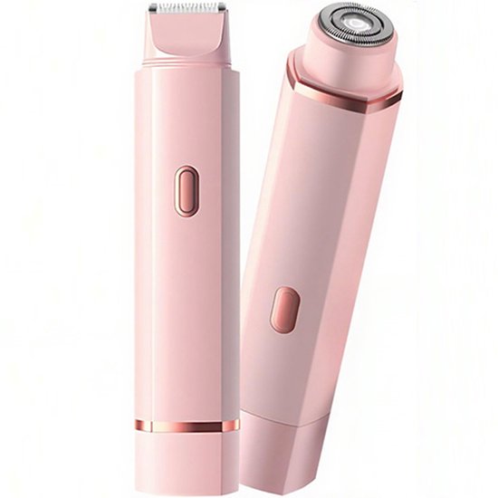 2-in-1 Ladyshaves voor vrouwen - Scheerapparaat met dubbele kop voor vrouwen - Bikinilijntrimmer - Afneembaar en wasbaar - Comfortabel en zacht - Scheerapparaat voor het scheren van vrouwelijke lichaamsbeharing - Roze