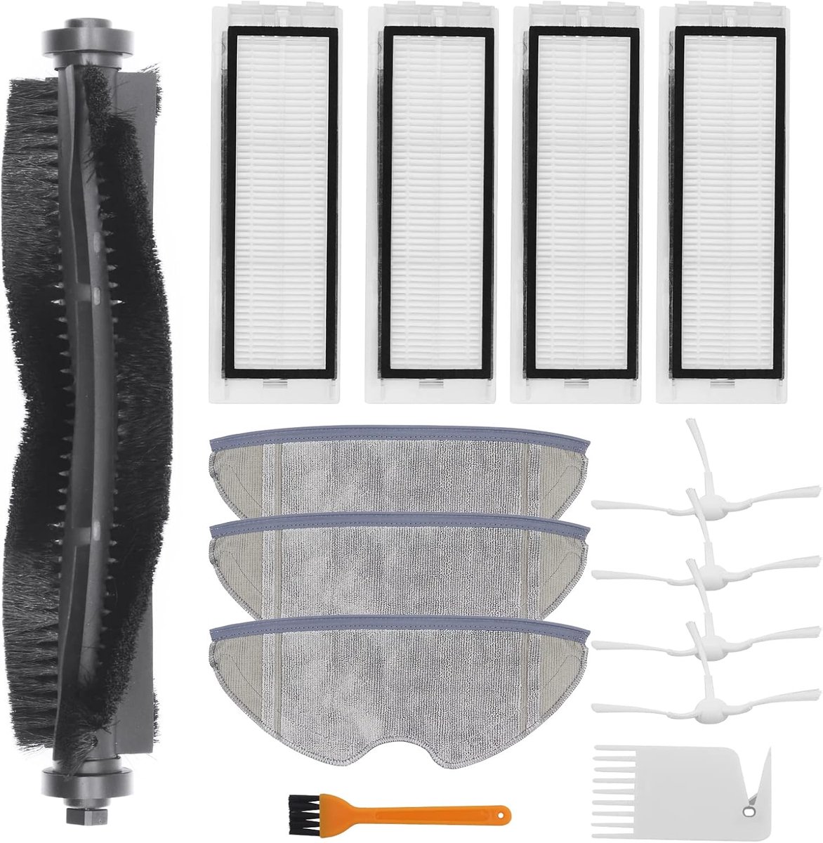 Vervangende onderdelen Geschikt voor 360 S7 S5 robotstofzuiger, accessoirepakket van 1 hoofdborstel, 4 filters, 4 zijborstels, 3 dweildoek