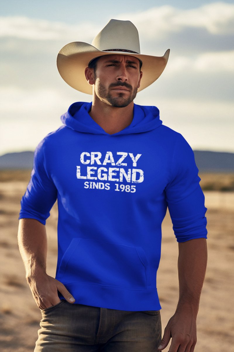1985 Verjaardagscadeau heren - Blauwe Hoodie heren met capuchon XXL - Legend - Hoodies