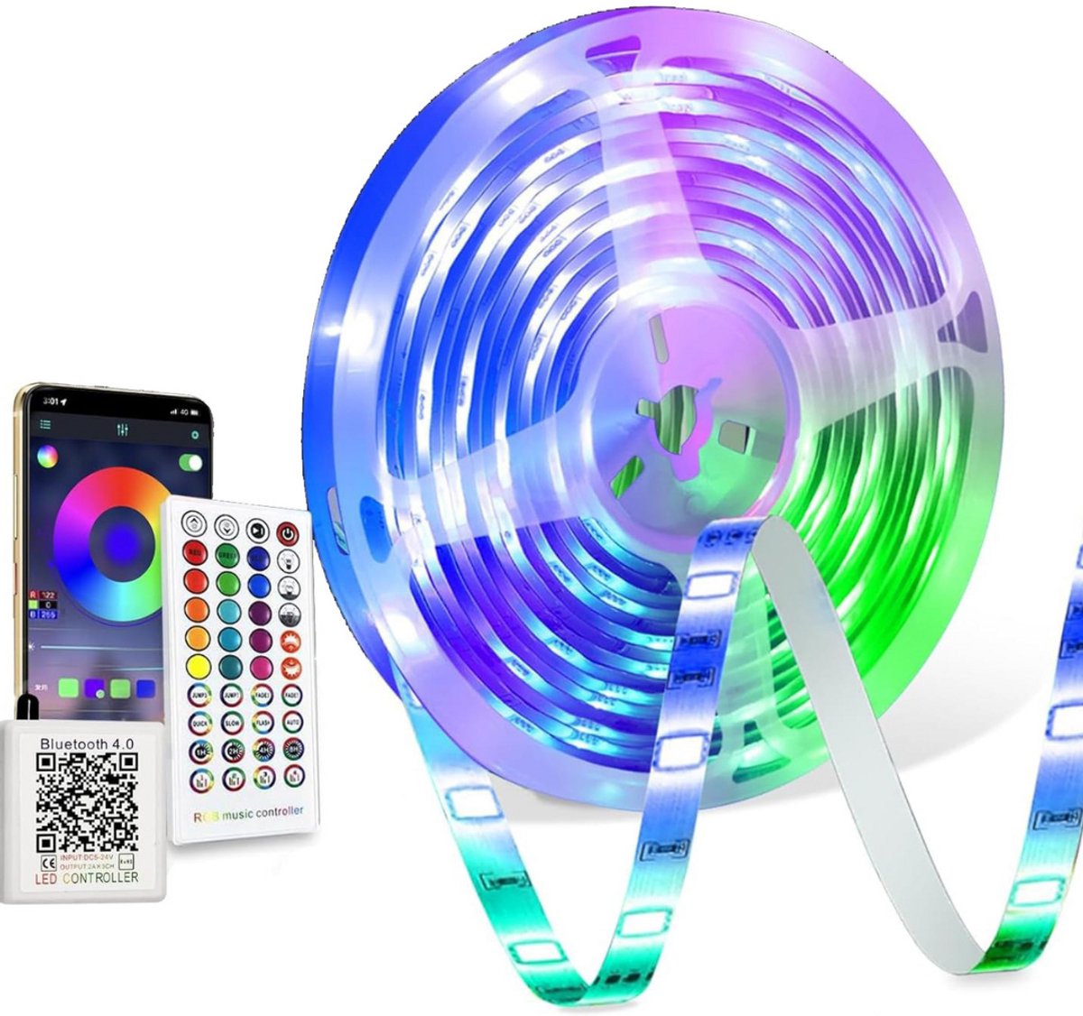 ZRSS® Led Strip 20 meter - Met Afstandsbediening en App - Dimbaar - Met Muziekritme