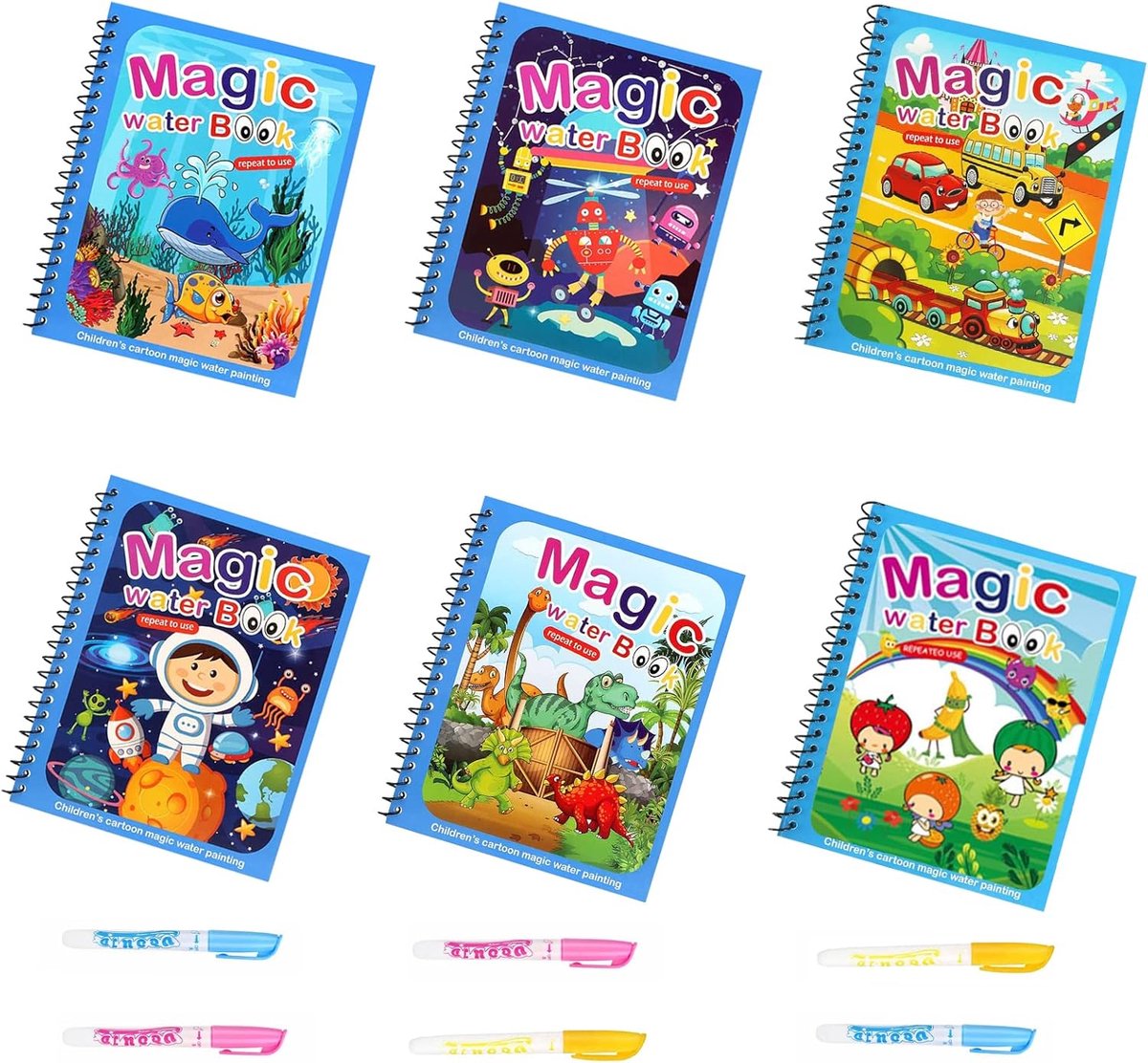 Livre de Dessin Magique de l'eau - Magic Water Book - Réutilisable