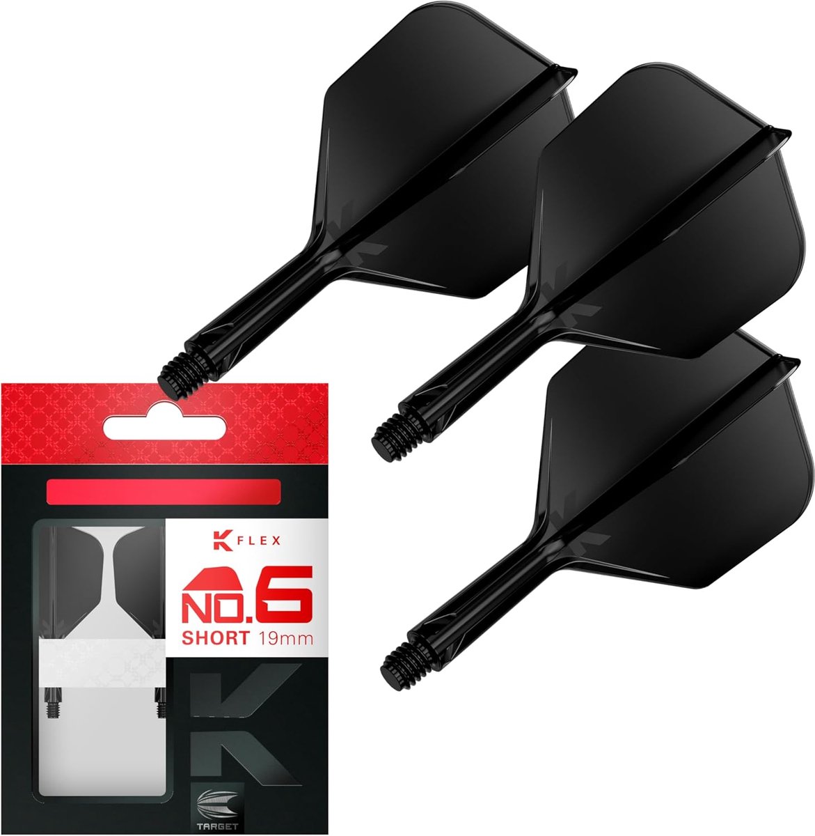 Target K-Flex Black NO6 - Dart Flights - Short