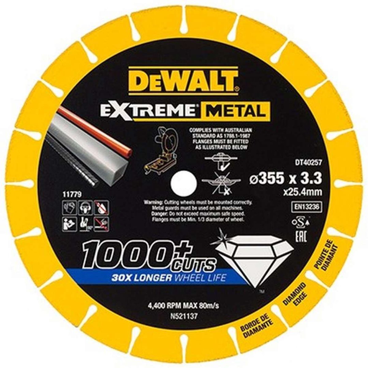 DeWALT Toebehoren - Diamantschijf voor metaal 355x25,4 mm DT40257