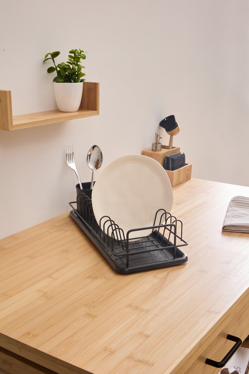 5Five Afdruiprek Black Edition - Afdruipbak - 42x17x10cm - Zwart