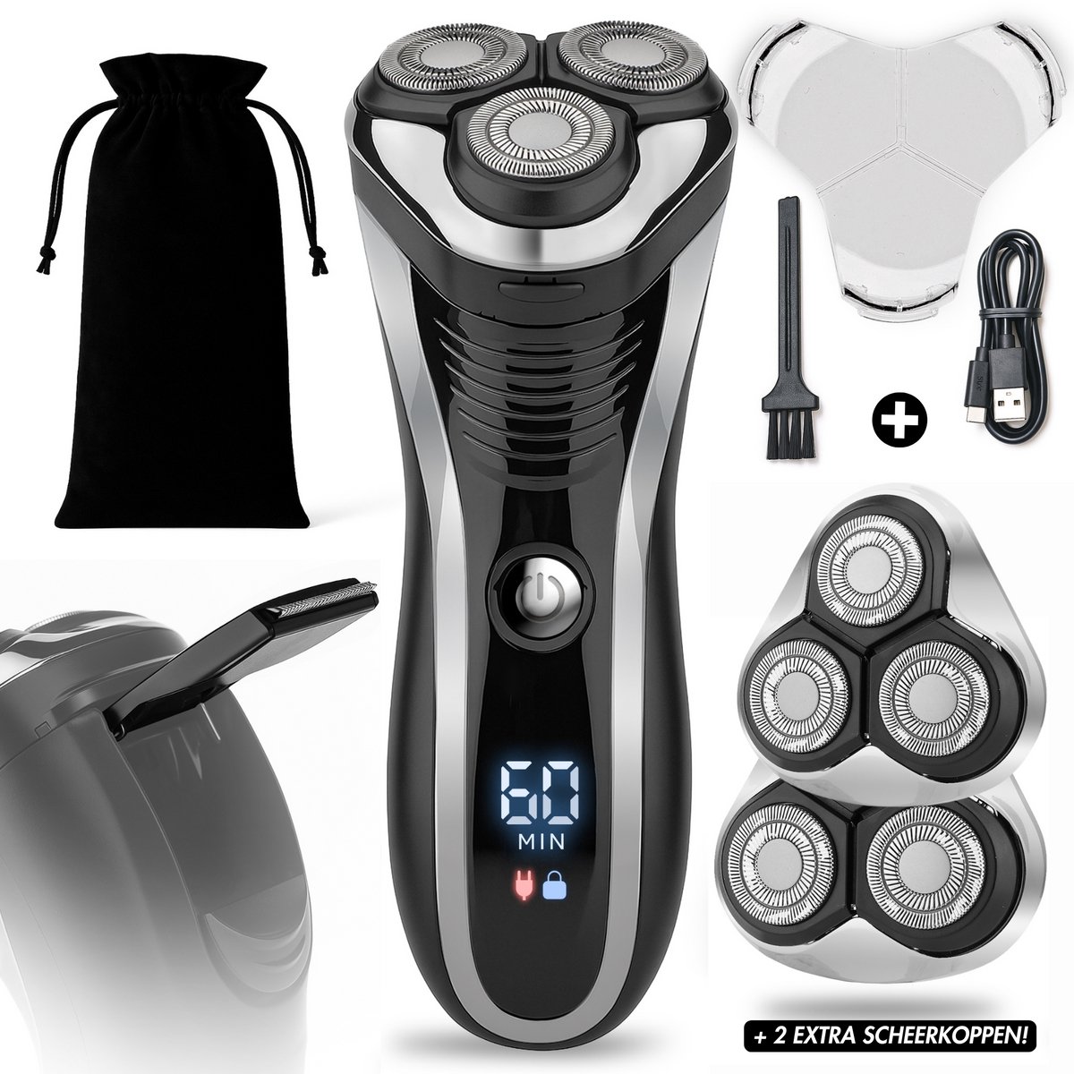 2-in-1 Scheerapparaat Mannen met Trimmer S1111 + 2 Extra