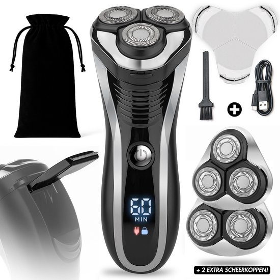 2-in-1 Scheerapparaat Mannen met Trimmer S1111 + 2 Extra Scheerkoppen - Sansbeauté® - Nat & Droog – Precisietrimmer - Elektrisch - Electric Shaver - Waterproof