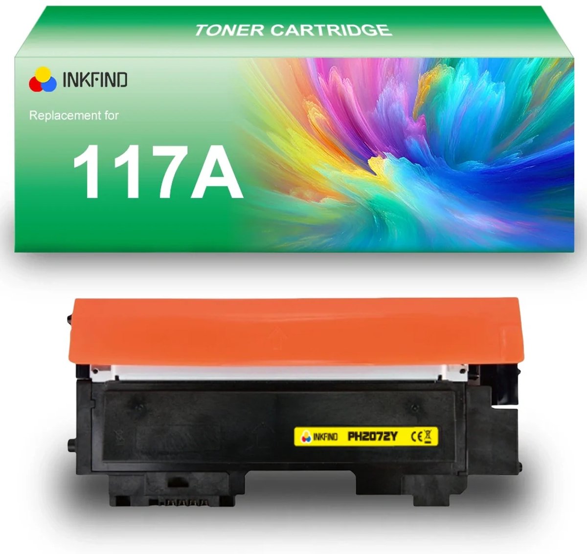 INKFIND 117A (W2072A) Geel tonercartridge compatibel met HP 117A W2072A Geel - 1-pack Geel