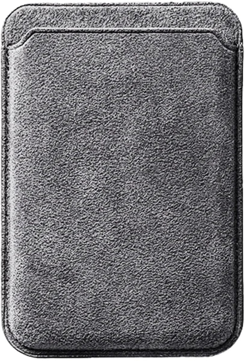 Mastersøn Alcantara Magsafe Wallet Grijs - Portemonnee - Pasjeshouder Apple iPhone - Kaarthouder - Donker Grijs
