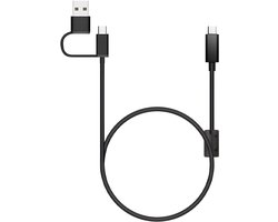 7RYMS UC-UC OTG - USB-C naar USB-C Audiokabel - 2 Meter - Voor Microfoon en iPhone/iPad - Zwart